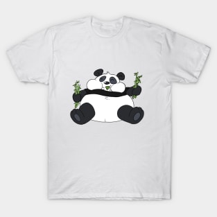 Fatty Panda Eating Bamboo T-Shirt